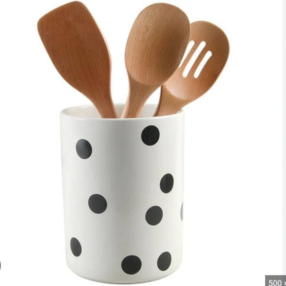 Kate Spade Deco Dot utensil holder set new in box - Picture 4 of 7
